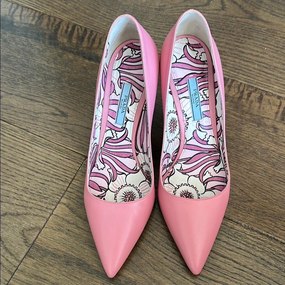 Prada Pink Stiletto Heels with Playful Inner Lining